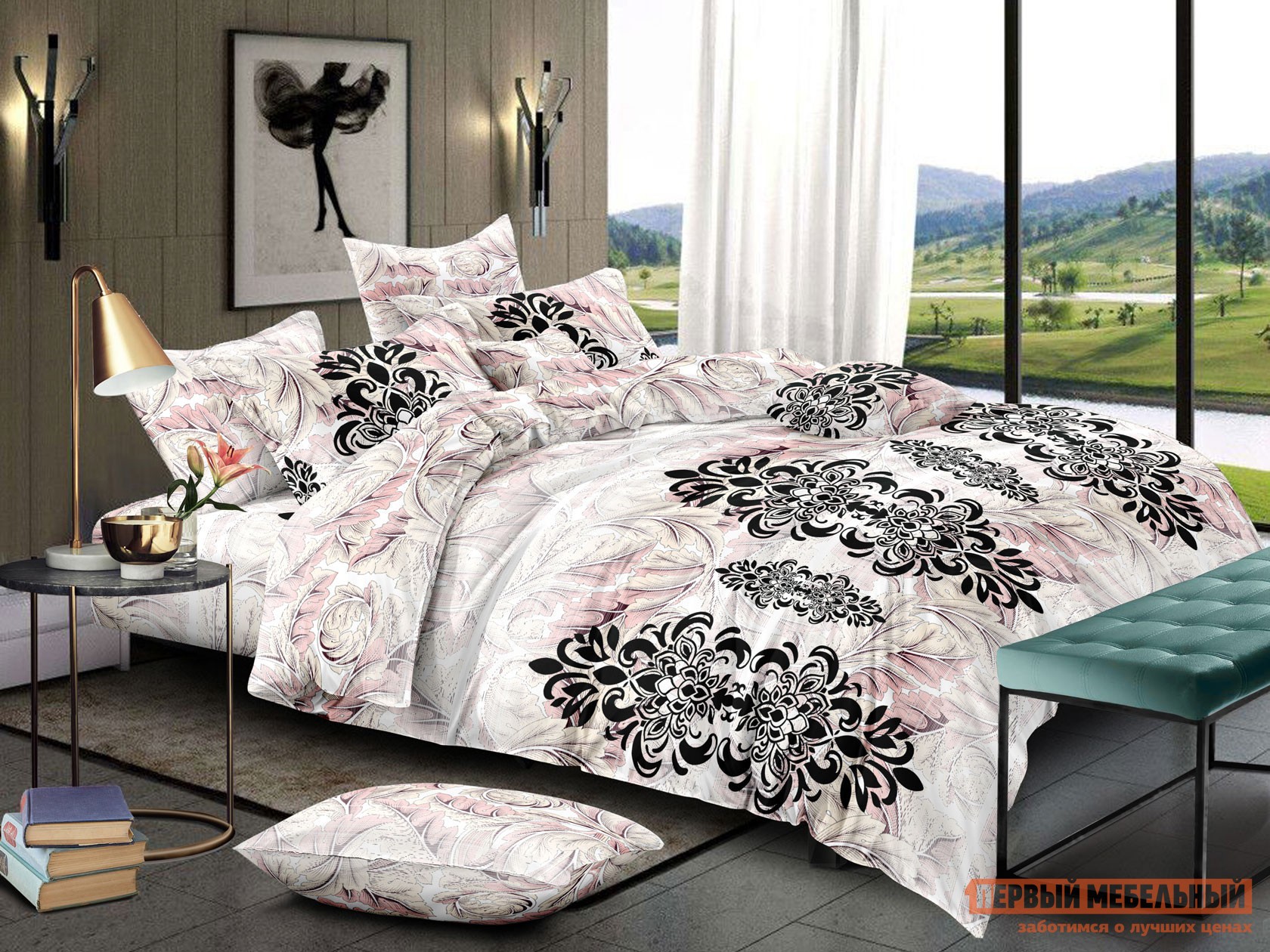 Комплект постельного белья  Винтаж Винтаж, полиэстер, Двуспальный