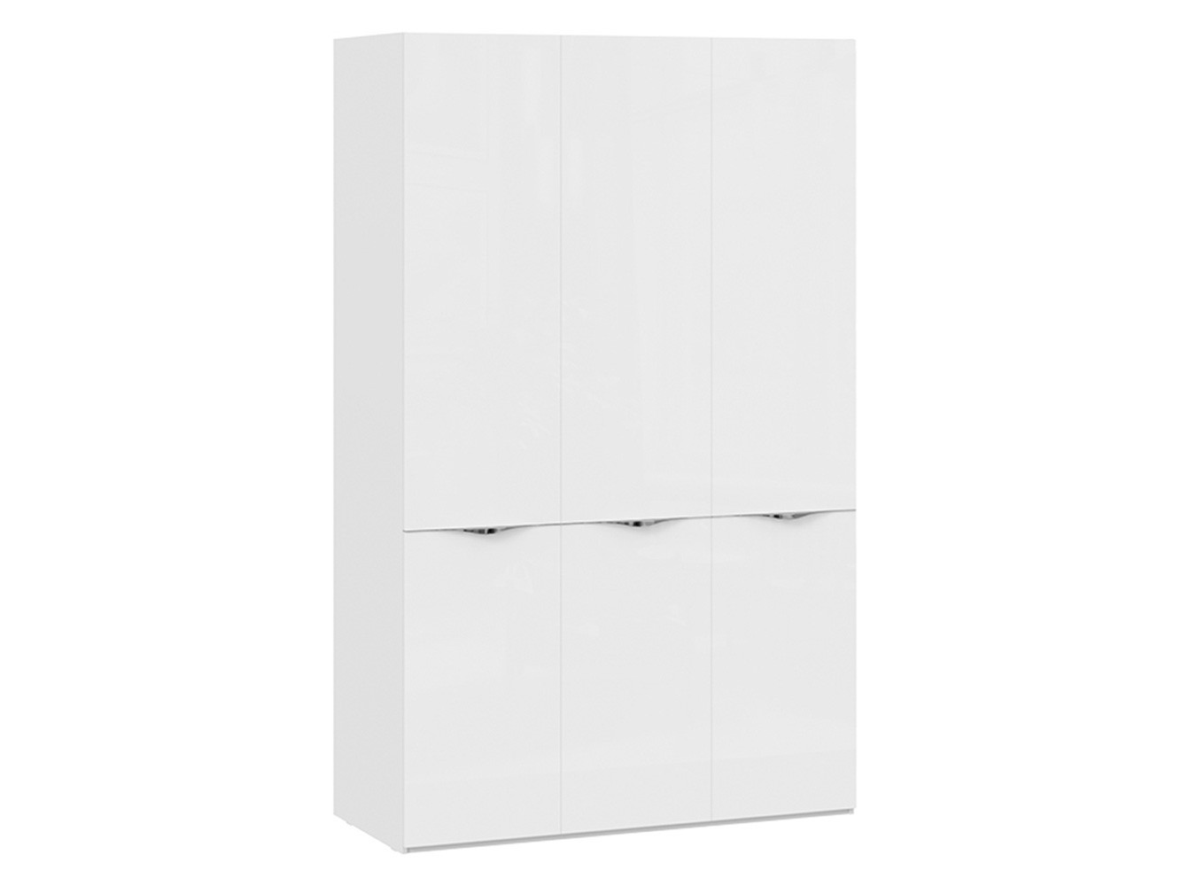 Распашной шкаф  Грегори Белый глянец / Белый, стекло , Без дополнительных полок