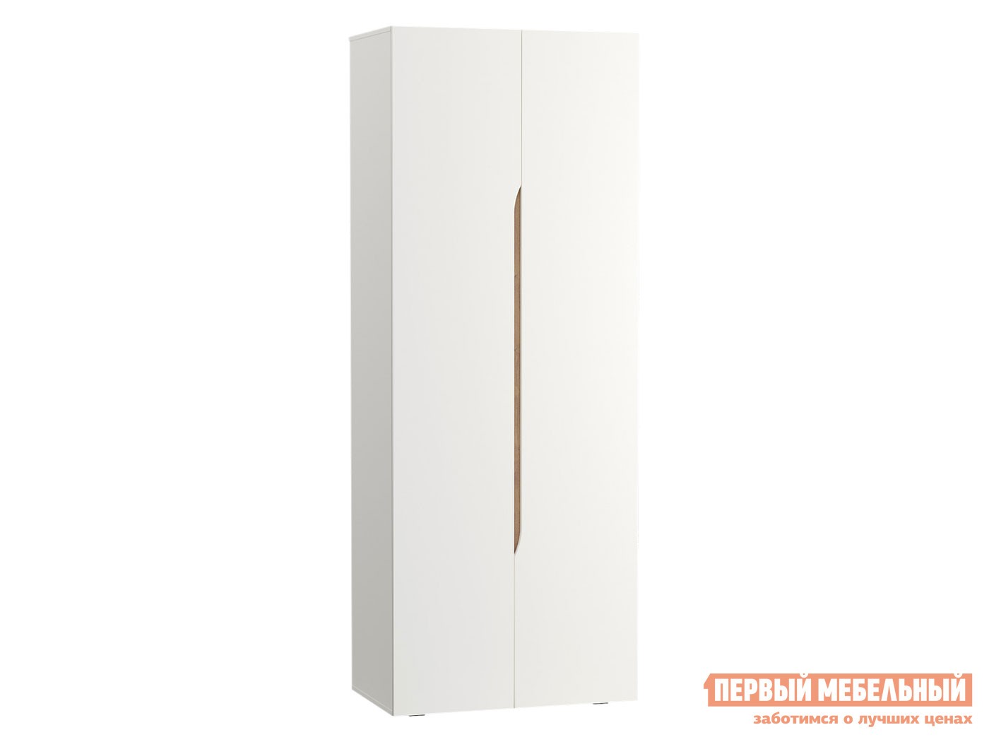 Распашной шкаф  Муссон Дуб Эндгрейн / Белый шагрень