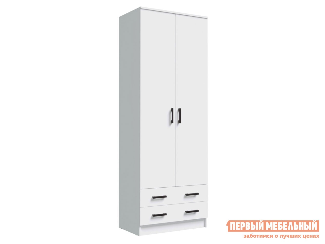 Распашной шкаф  Дуэт Белый гладкий, Со штангой