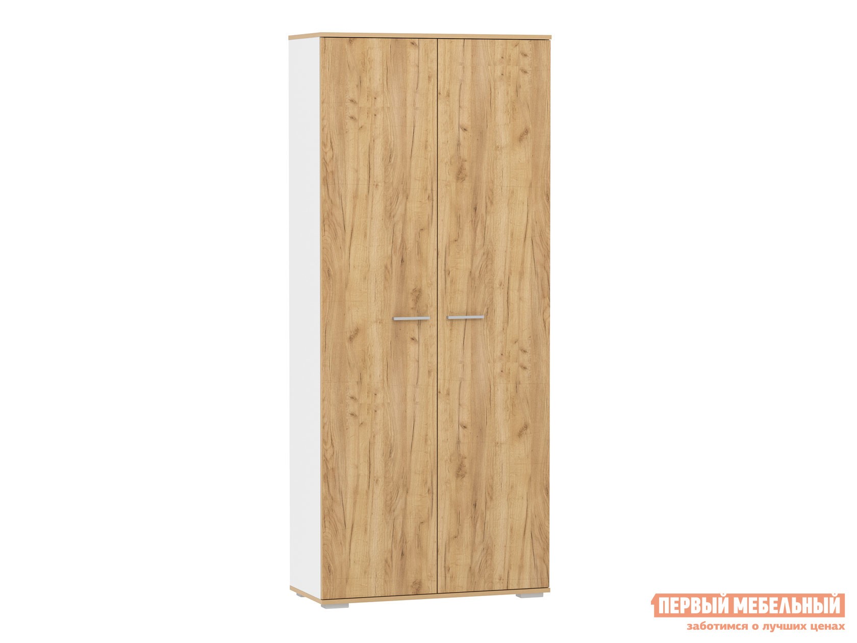Распашной шкаф  Санти Белый фасадный / Дуб Крафт золотой