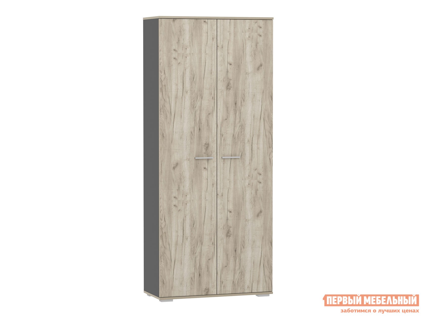 Распашной шкаф  Санти Антрацит / Дуб Крафт серый