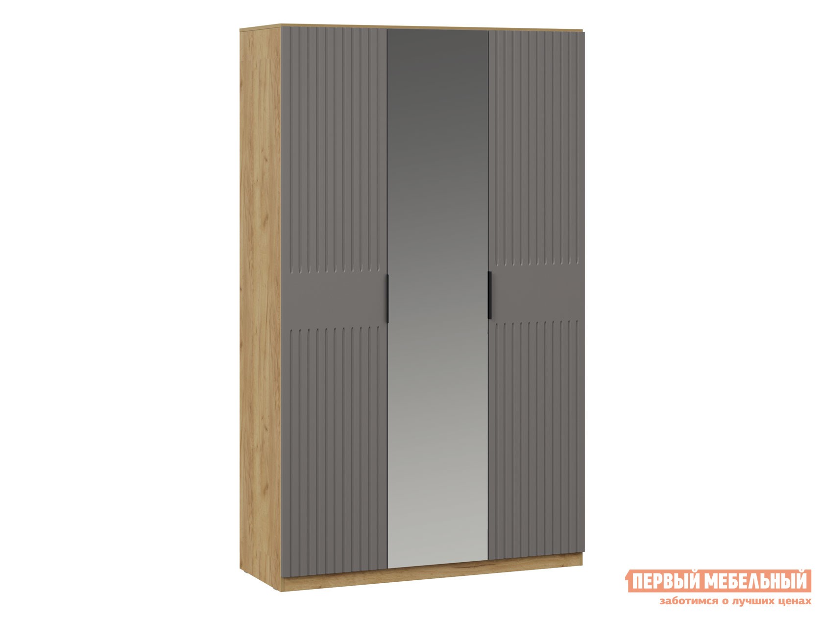 Распашной шкаф  Хилтон Дуб Крафт Золотой / Графит матовый