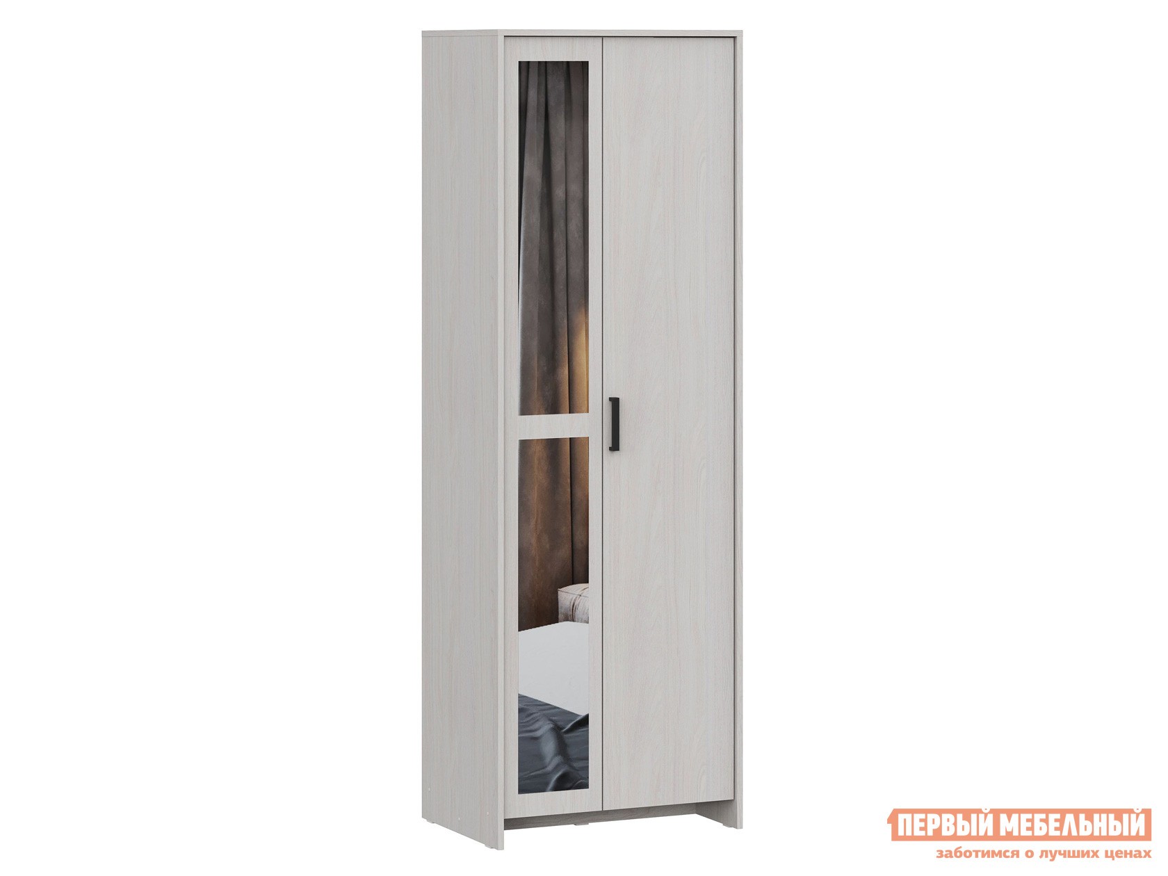 Распашной шкаф  Дублин Ясень Анкор светлый, Без дополнительных полок