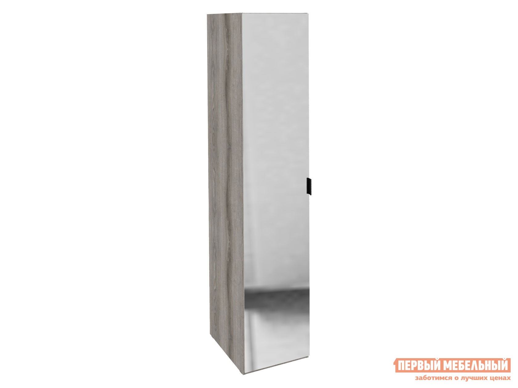 Распашной шкаф  Манхеттен Графит Софт / Дуб Гамильтон, С зеркалом