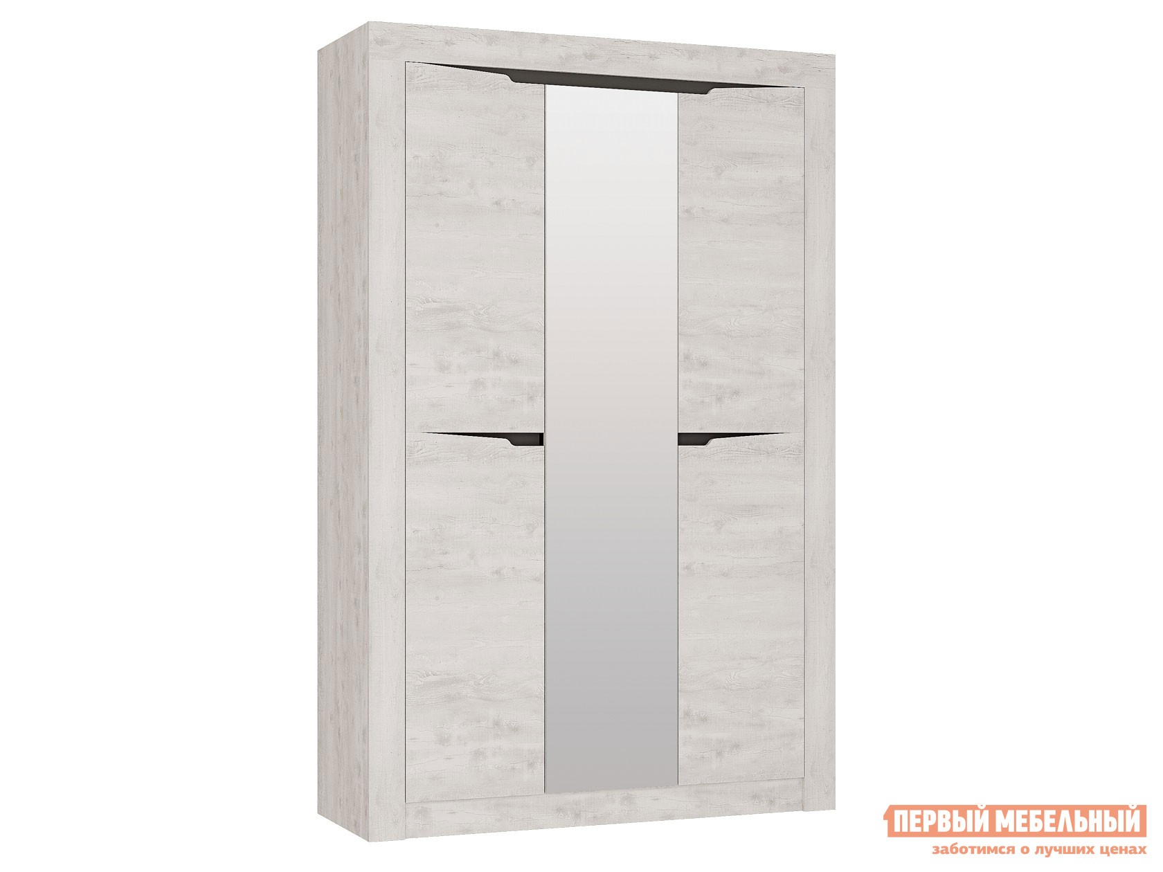 Распашной шкаф  Леон Бетон Пайн светлый / Графит