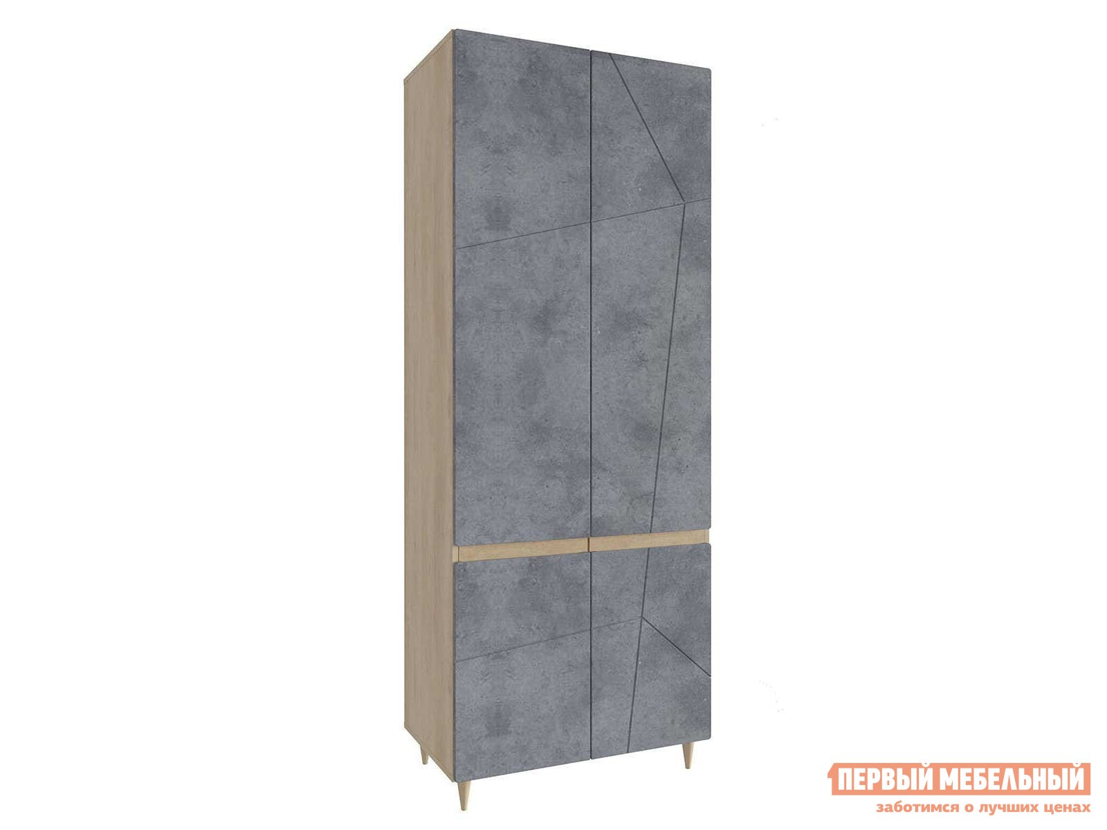 Распашной шкаф  Самурай Дуб небраска / Бетон темный
