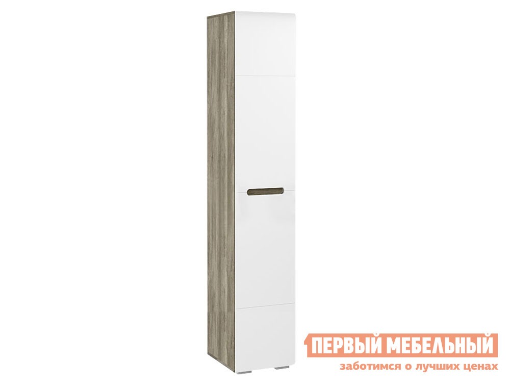 Распашной шкаф  Наоми Лайт Дуб Каньон / Белый глянец, С дополнительными полками