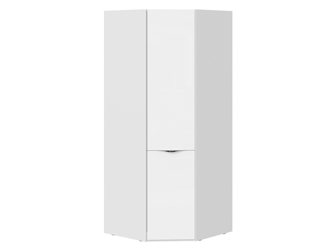 Распашной шкаф  Грегори Белый глянец / Белый, стекло