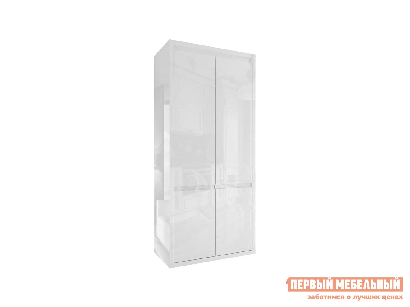 Распашной шкаф  Норд Белый / Белый глянец