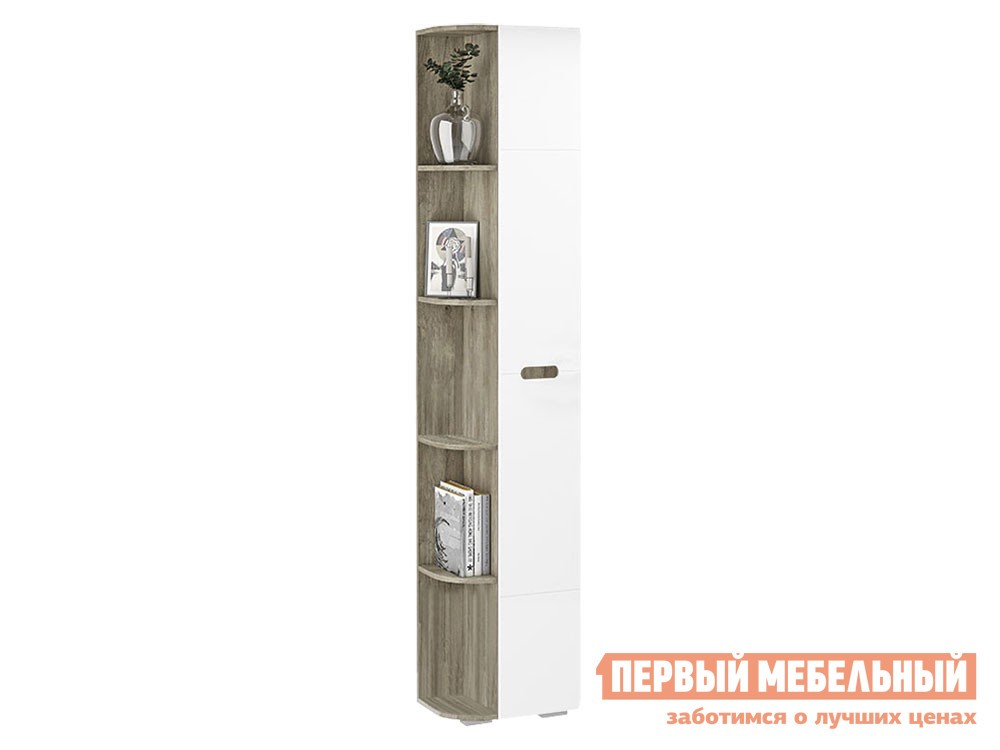 Распашной шкаф  Наоми Лайт Дуб Каньон / Белый глянец