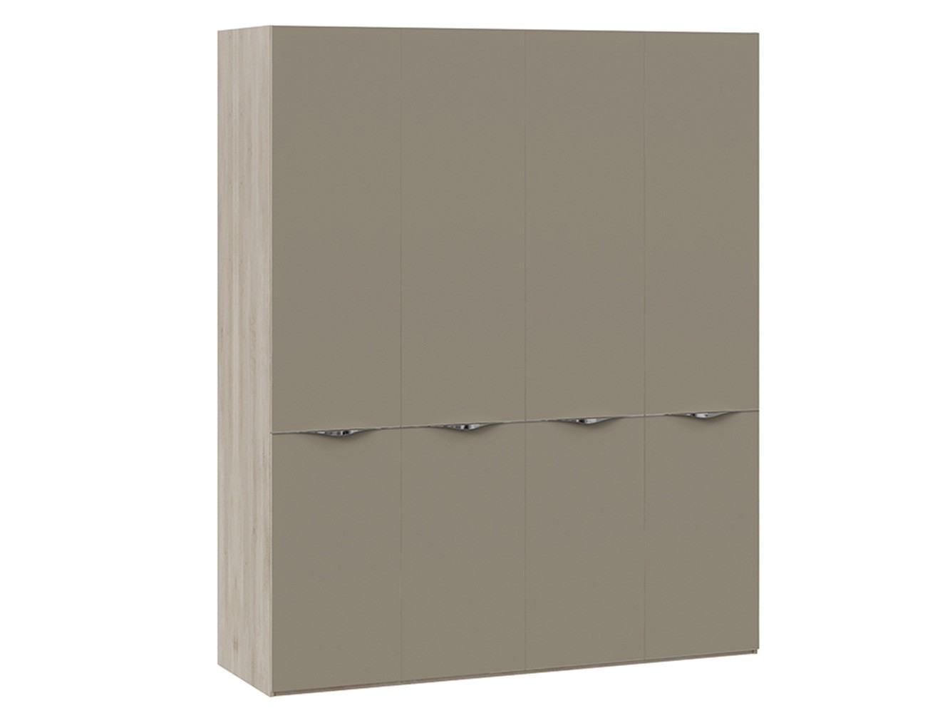 Распашной шкаф  Грегори Баттл Рок / Мокко, матовое стекло , +2 секции полок