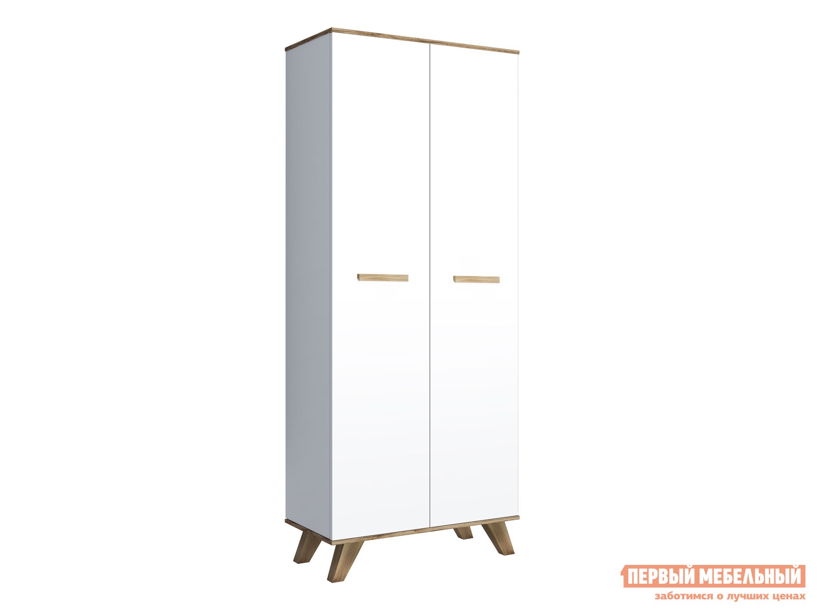 Распашной шкаф  Вега Скандинавия Дуб Каньон / Белый / Белый глянец, 1940 мм