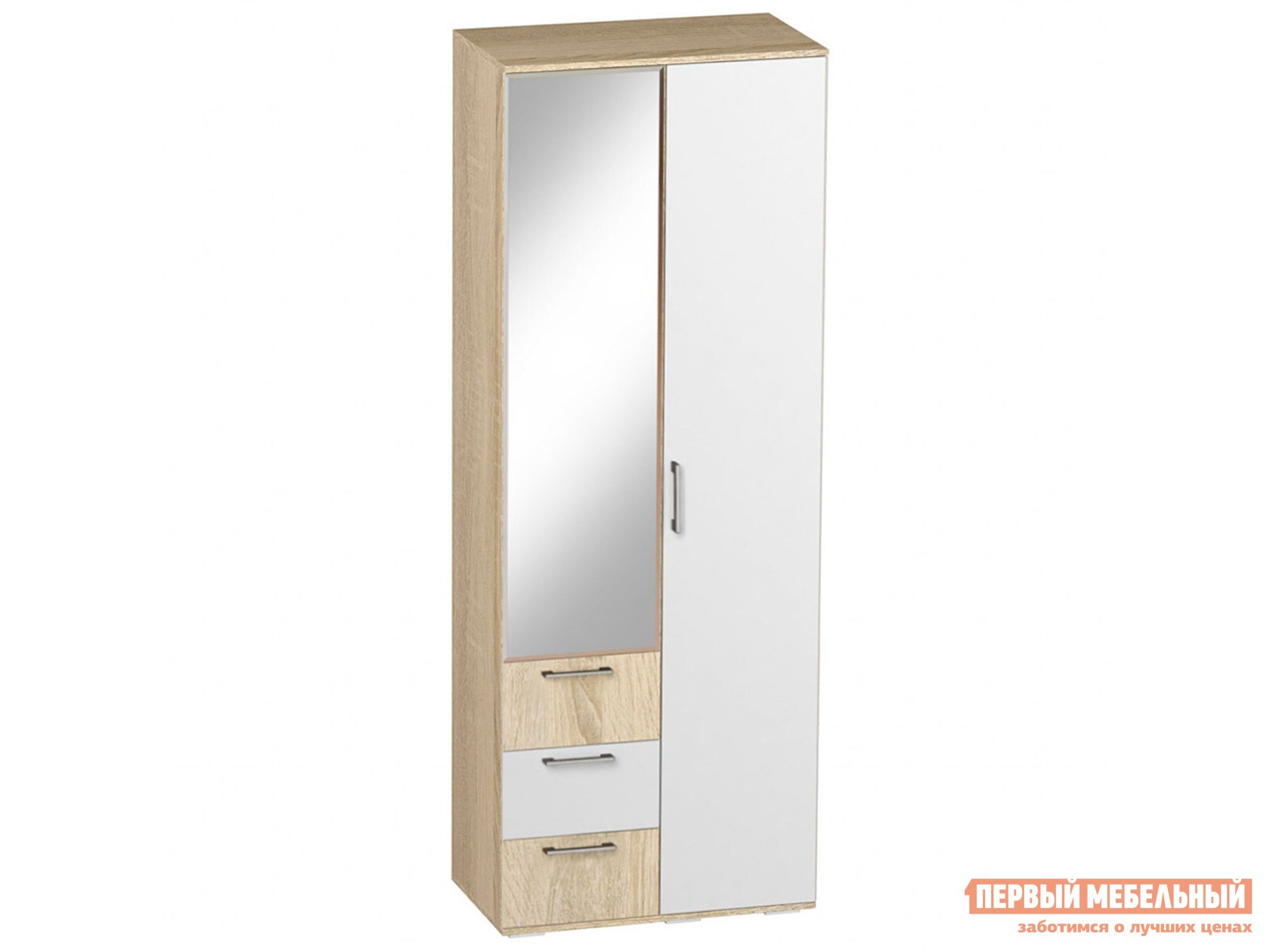 Распашной шкаф  Белладжио Дуб Сонома / Белый