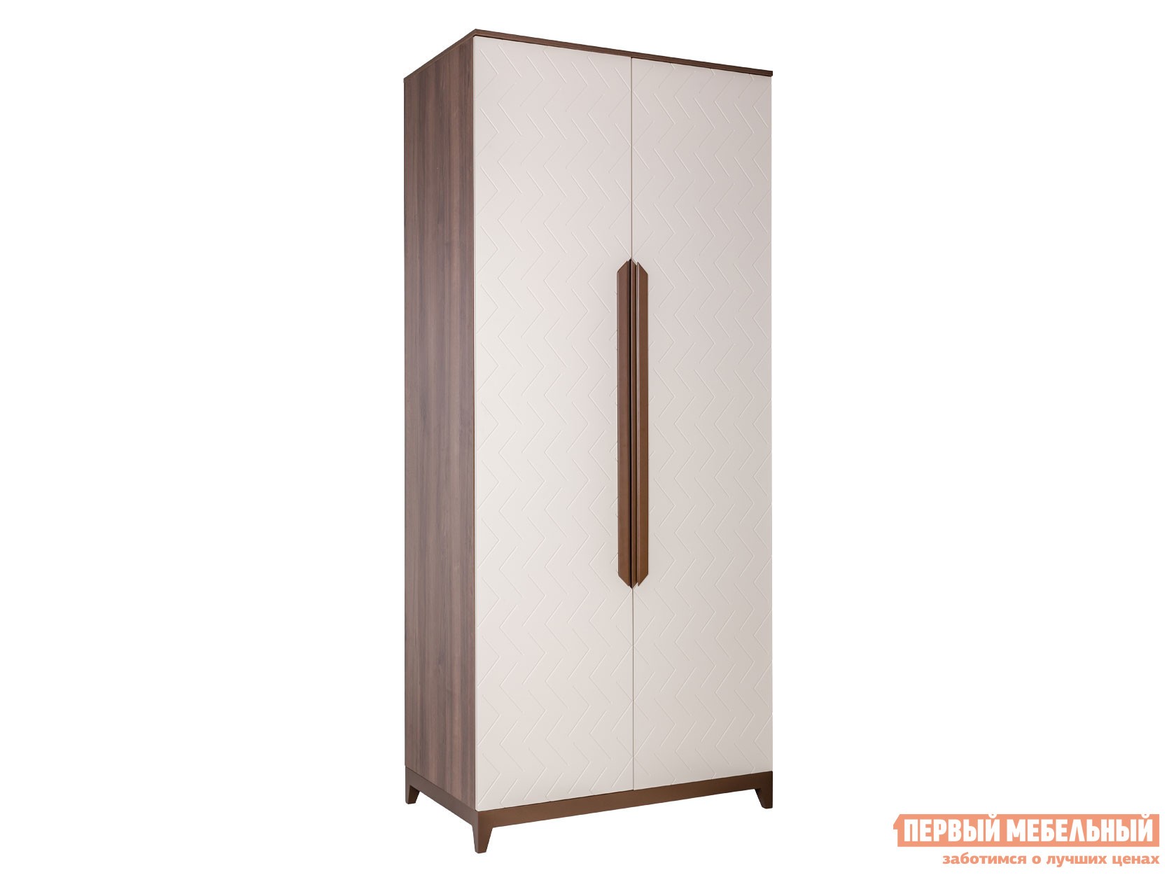 Распашной шкаф  Сканди Орех Табак / Бежевый