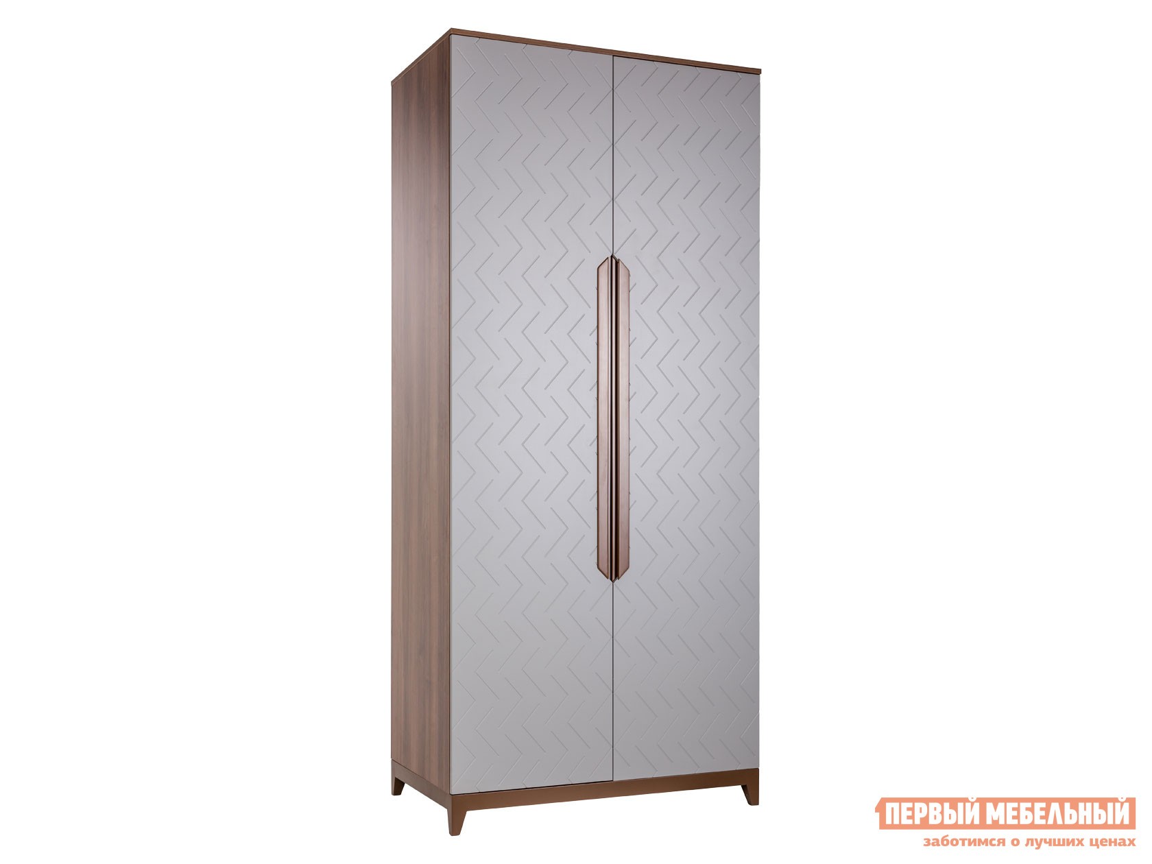 Распашной шкаф  Сканди Орех Табак / Серый матовый