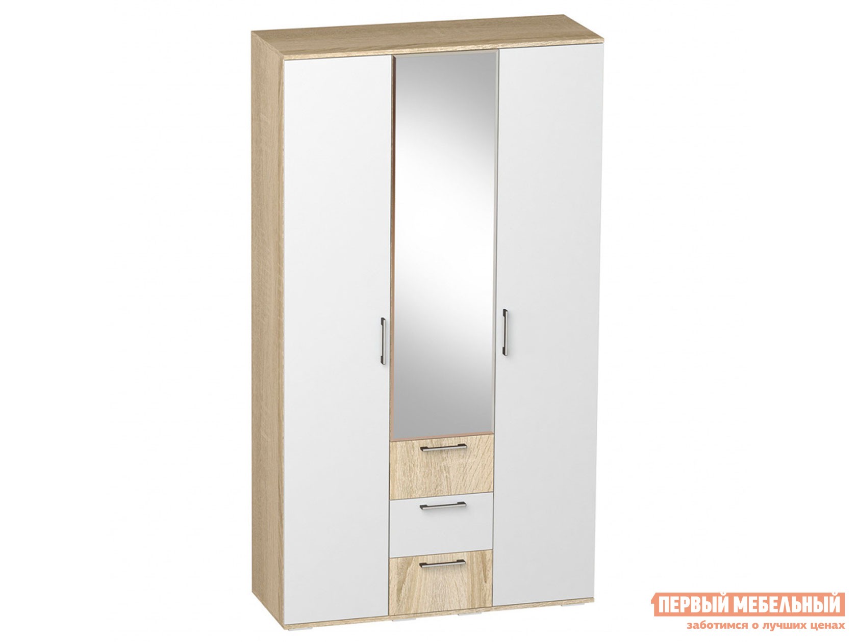 Распашной шкаф  Белладжио Дуб Сонома / Белый