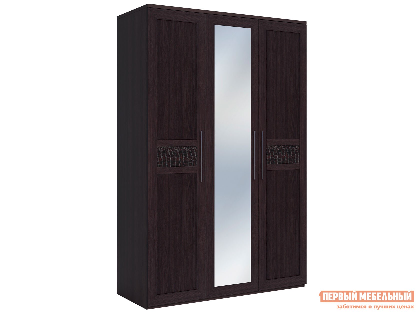 Распашной шкаф  Парма Венге / Искусственная кожа caiman