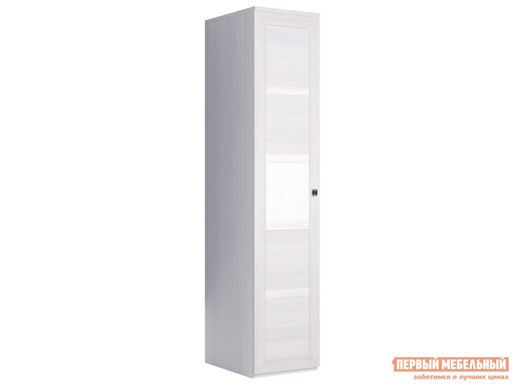 Распашной шкаф  Парма Нео 18 Ясень Анкор светлый / Экокожа белая, С глухим фасадом