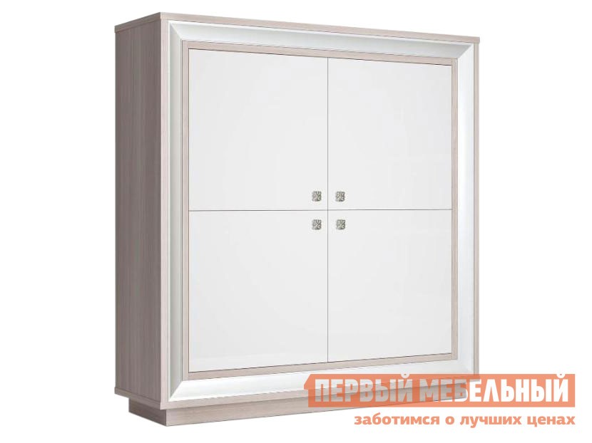 Распашной шкаф  Прато Ясень Шимо светлый / Жемчуг