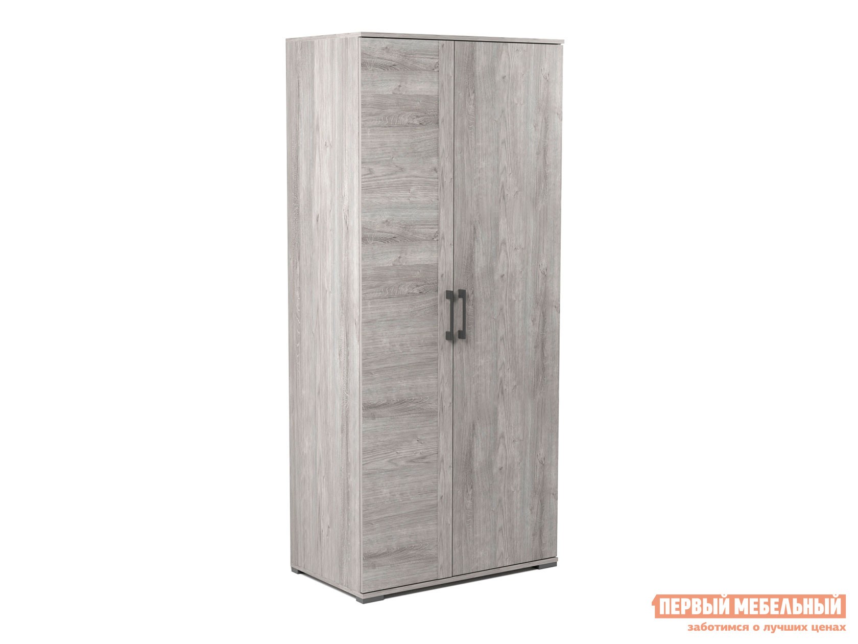 Распашной шкаф  Денвер Риббек серый, Без дополнительных полок