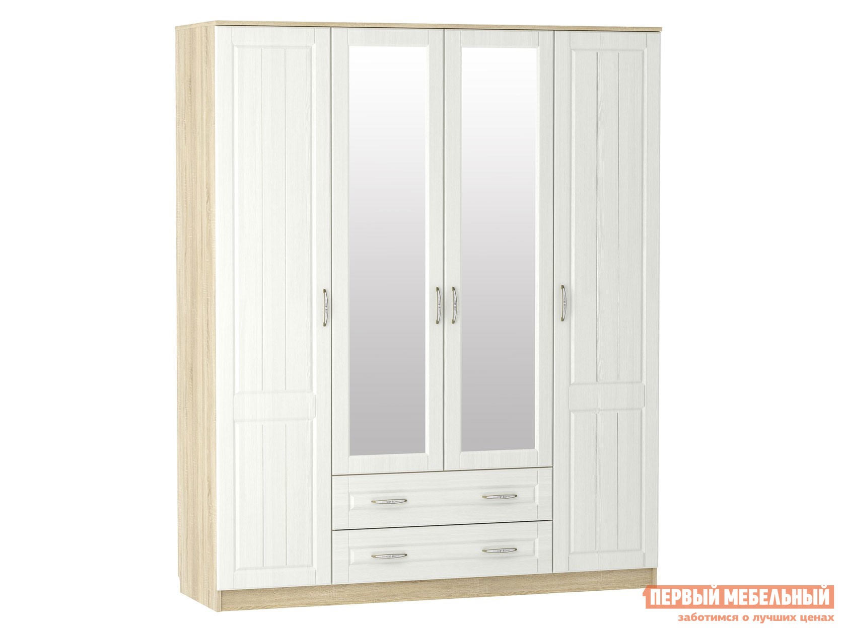 Распашной шкаф  Оливия Лайт Дуб Сонома / Белое дерево