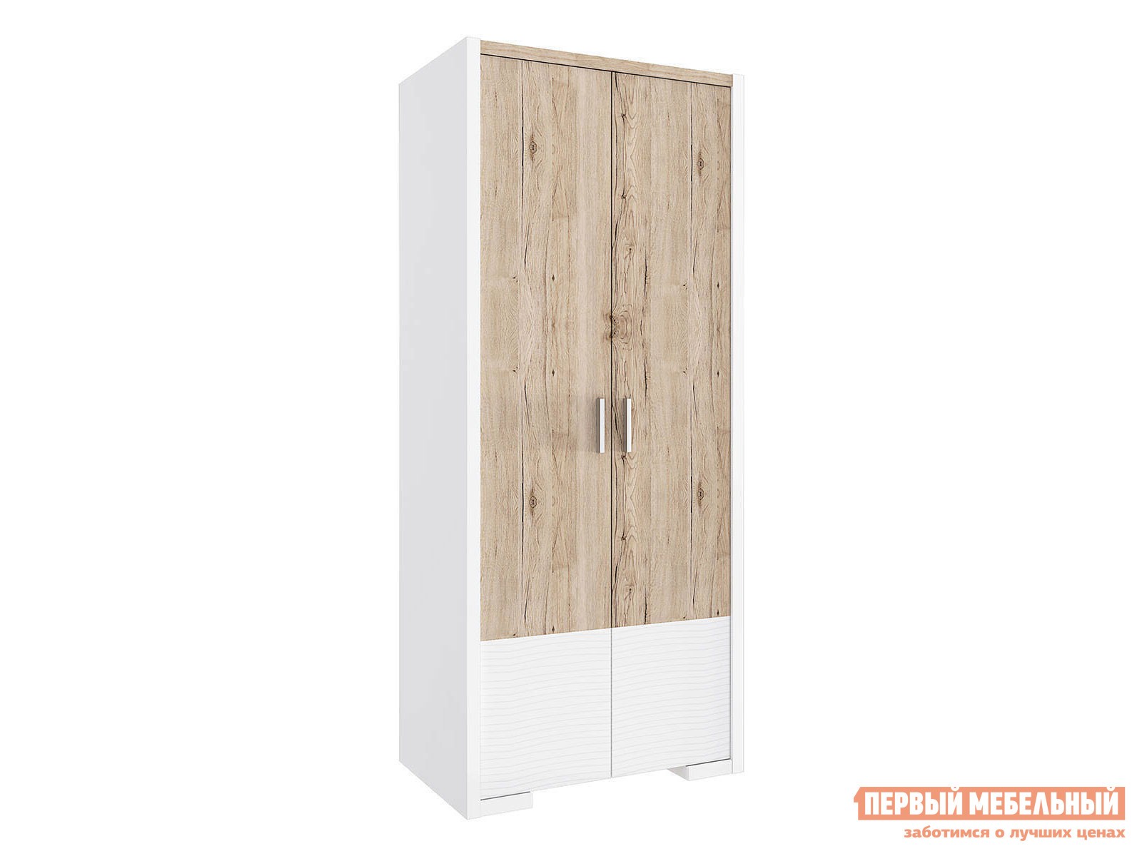 Распашной шкаф  Оксфорд Дуб Санремо / Белый