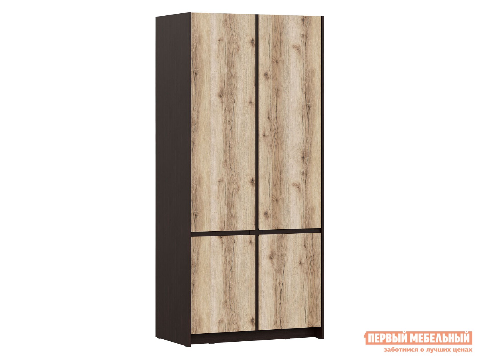 Распашной шкаф  Прага Дуб Венге / Дуб Делано, С дополнительными полками
