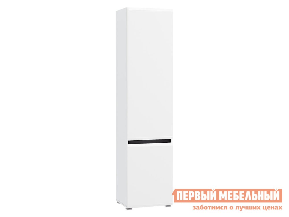 Распашной шкаф  Сидней Белый / Белый глянец / Черный