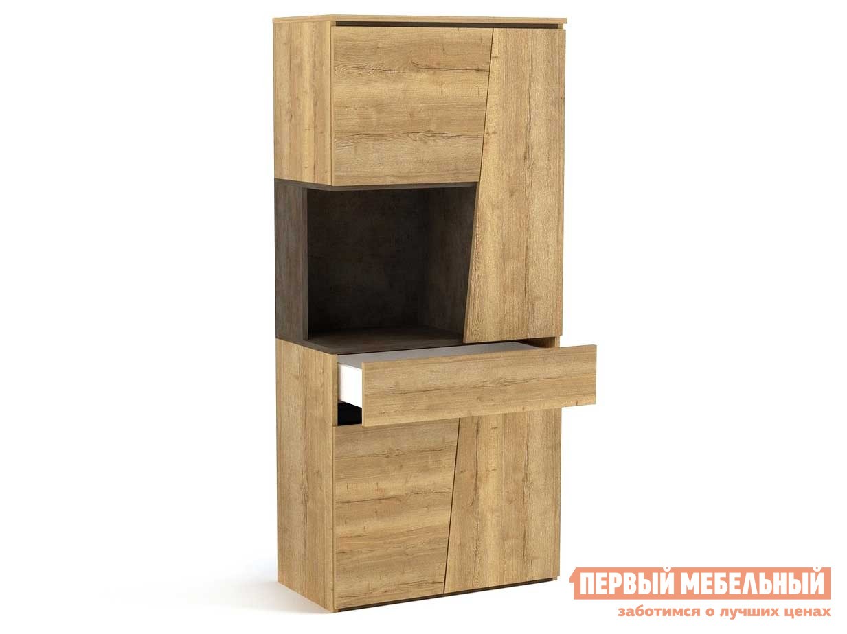 Распашной шкаф  Стреза Дуб Галифакс / Бетон Чикаго