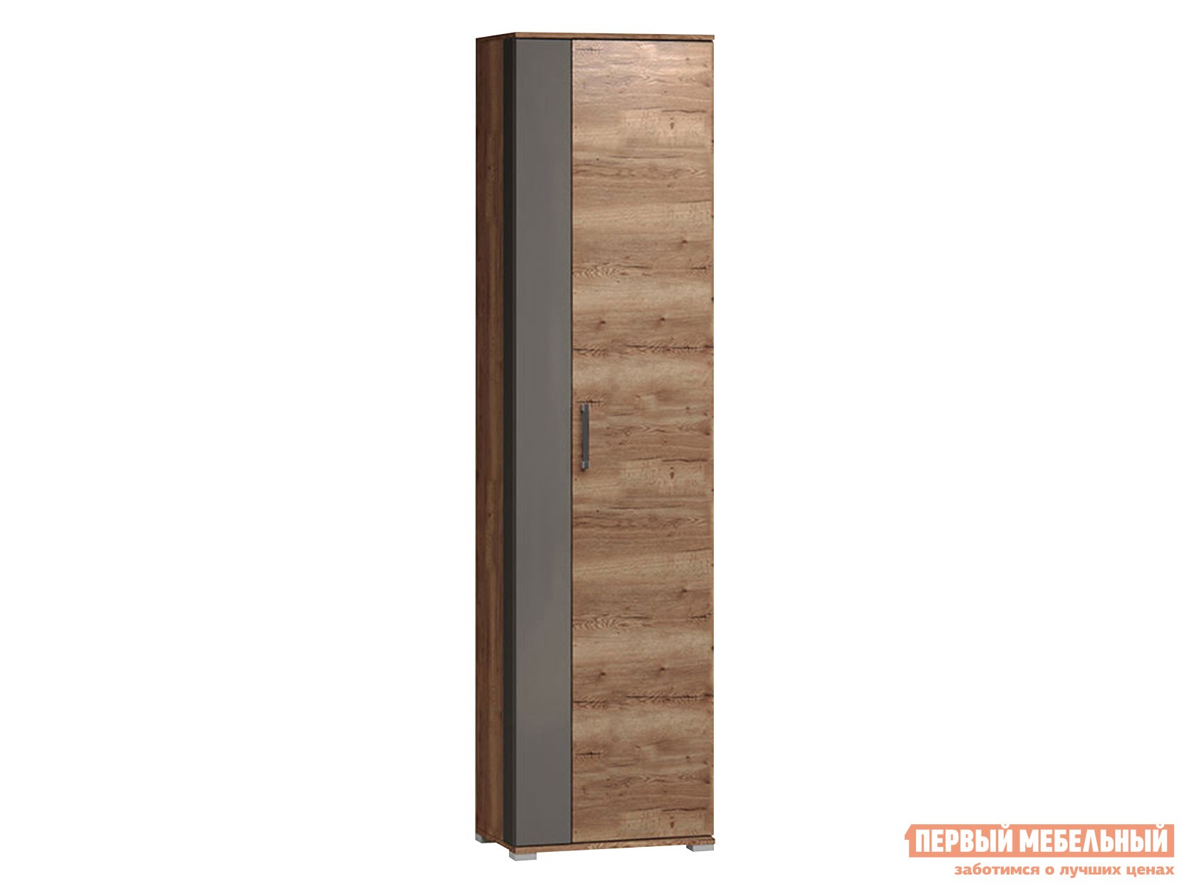 Распашной шкаф  Ханна Дуб Галифакс Табак / Серый, Со штангой
