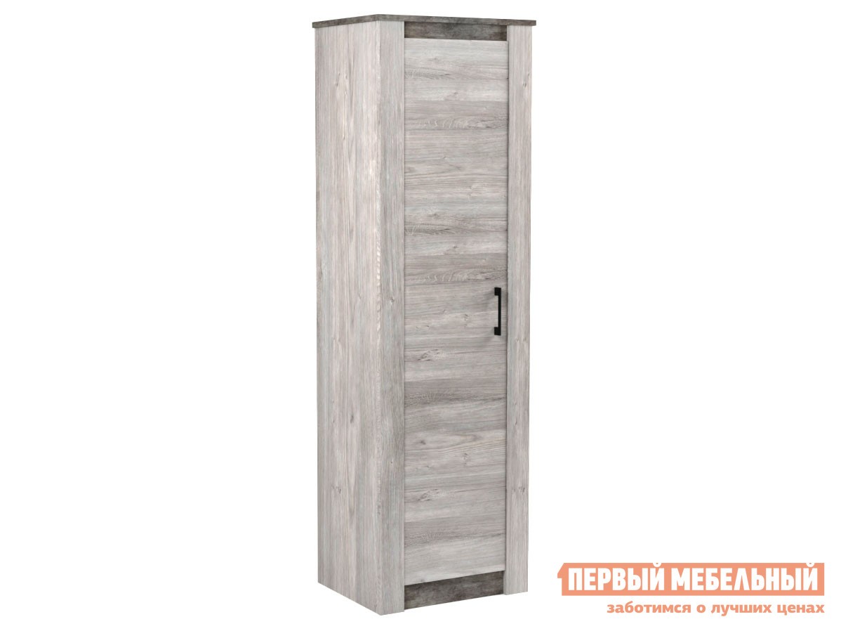 Распашной шкаф  Денвер Риббек серый / Камень темный, Без дополнительных полок, Высота 2300 мм