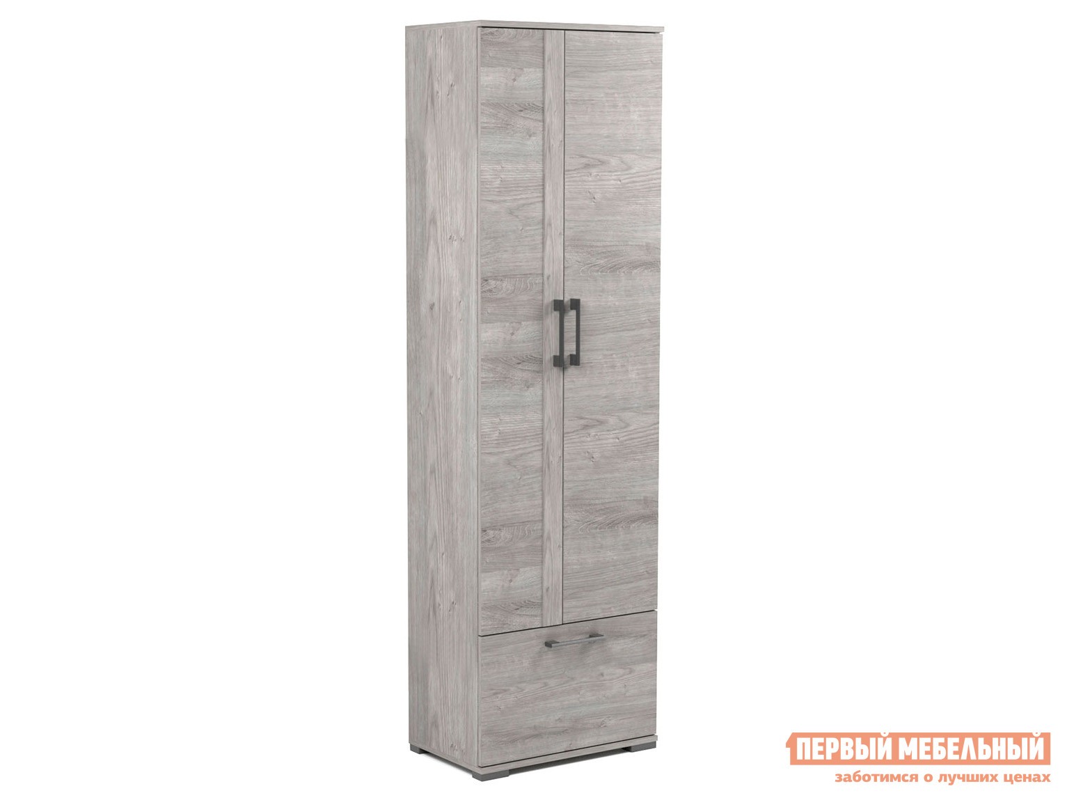 Распашной шкаф  Денвер Риббек серый, Без дополнительных полок