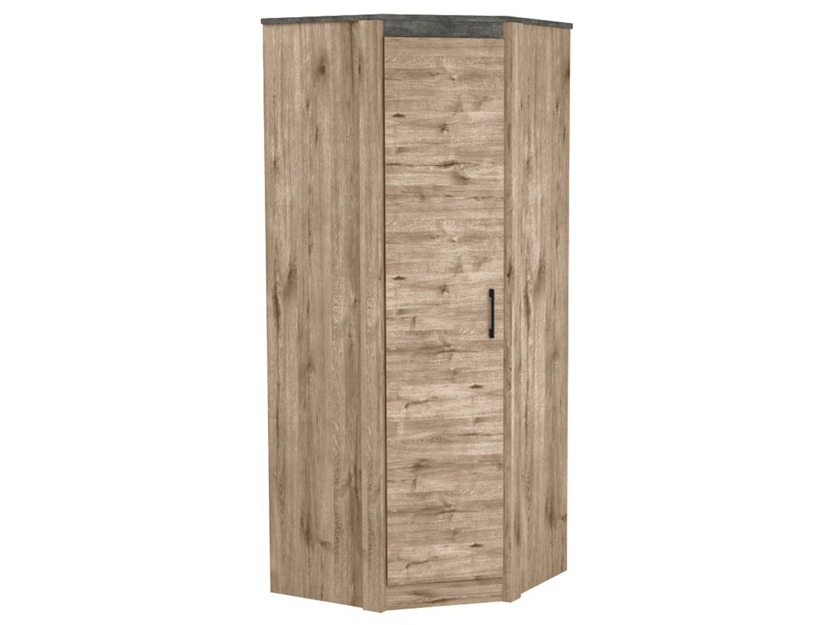 Распашной шкаф  Денвер Дуб Веллингтон / Камень темный, Без дополнительных полок, Высота 2300 мм