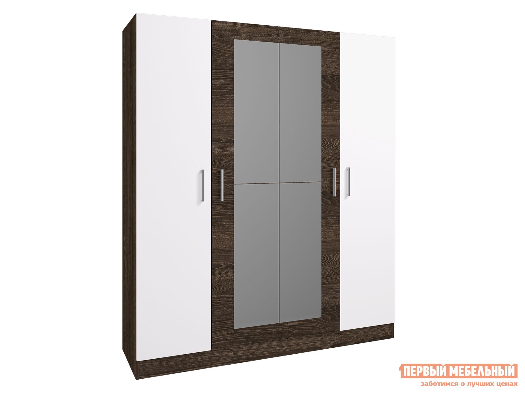 Распашной шкаф  Леси Кантер / Белый, С зеркалом