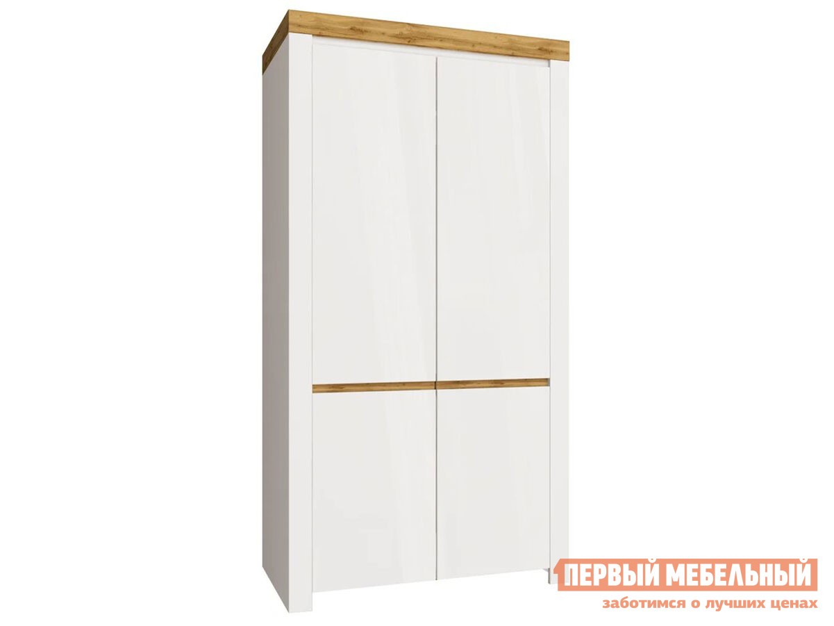 Распашной шкаф  Таурус Белый / Дуб вотан