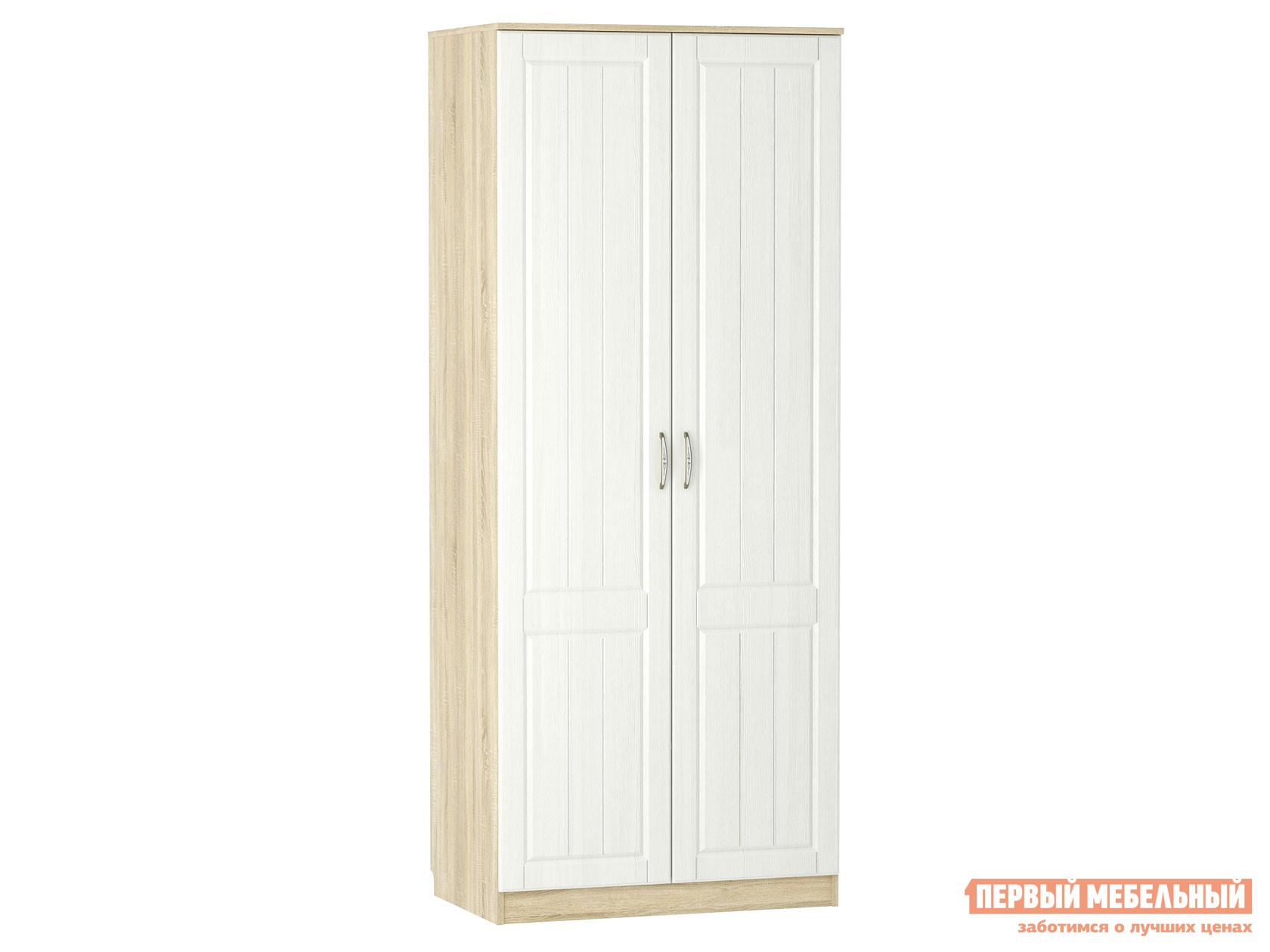 Распашной шкаф  Оливия Лайт Дуб Сонома / Белое дерево