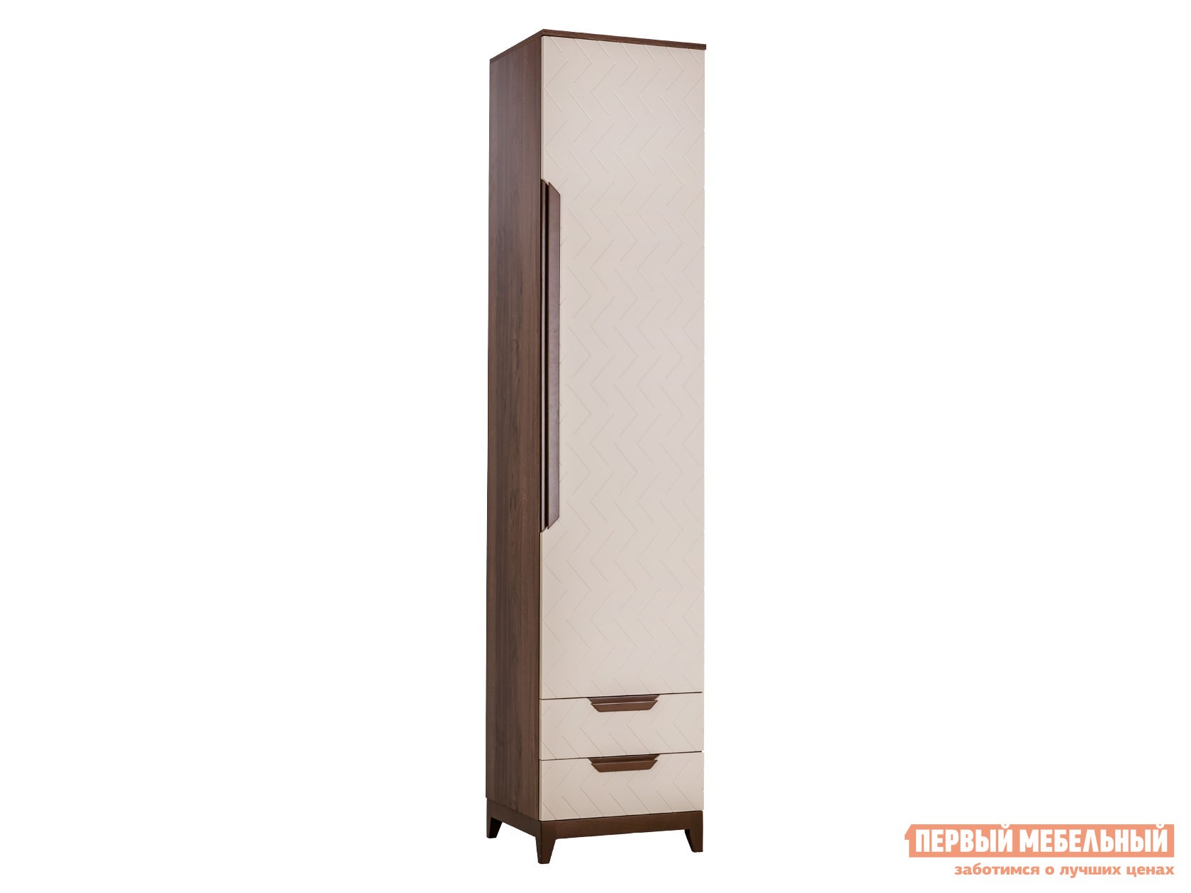 Распашной шкаф  Сканди Орех Табак / Бежевый, 600 мм