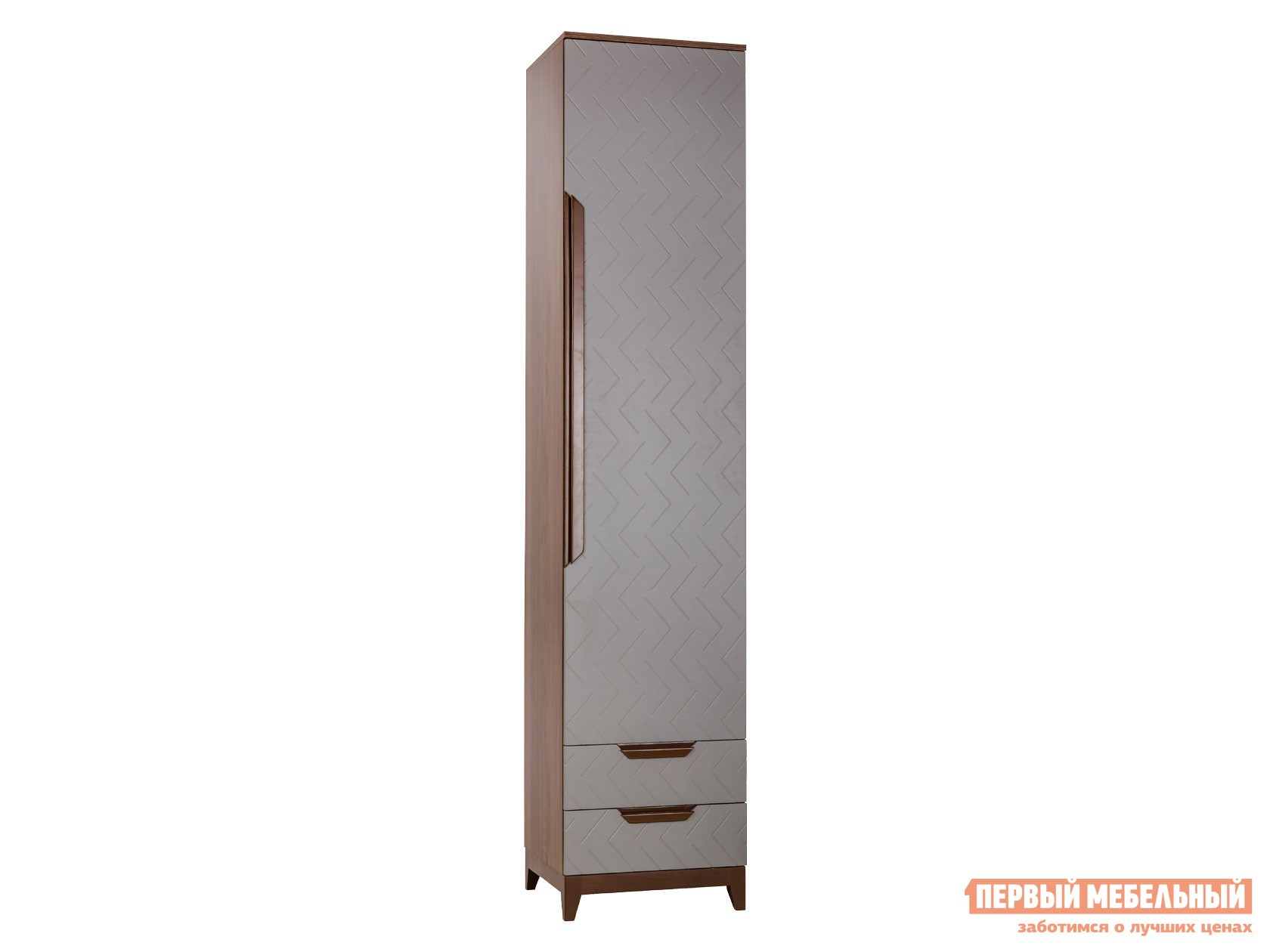 Распашной шкаф  Сканди Орех Табак / Серый матовый, 450 мм