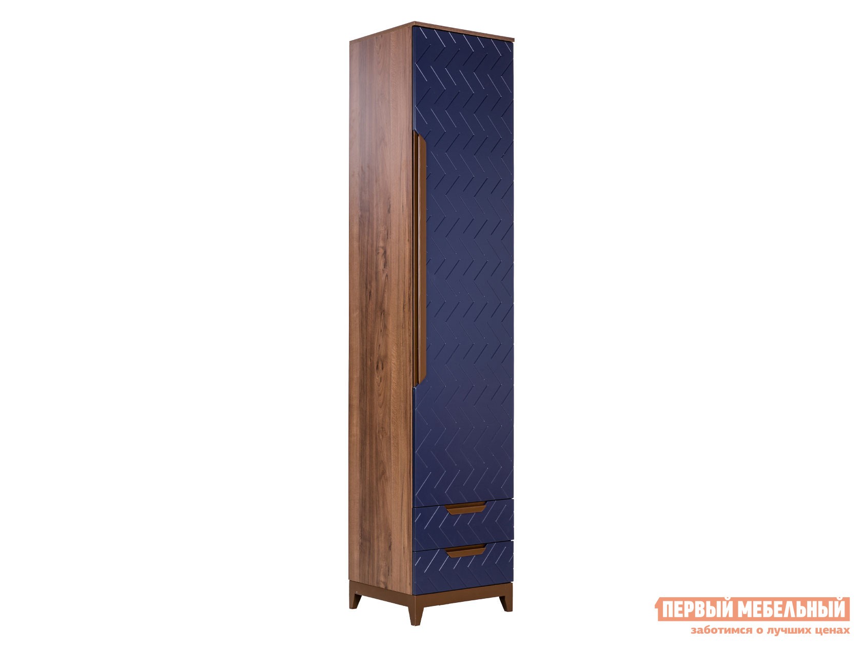 Распашной шкаф  Сканди Орех Табак / Сапфир, 450 мм