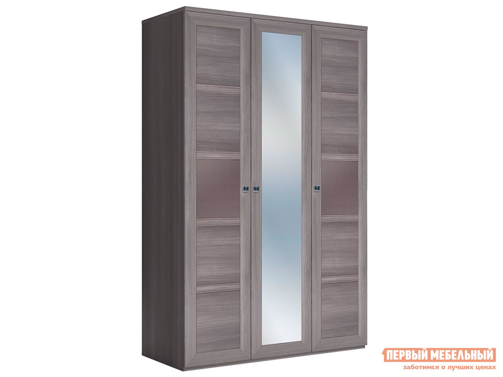 Распашной шкаф  Парма Нео 20 Лиственница темная / Экокожа дила, С одним зеркалом