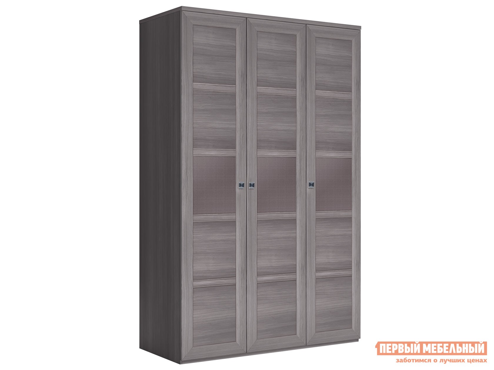 Распашной шкаф  Парма Нео 20 Лиственница темная / Экокожа дила, С глухими фасадами