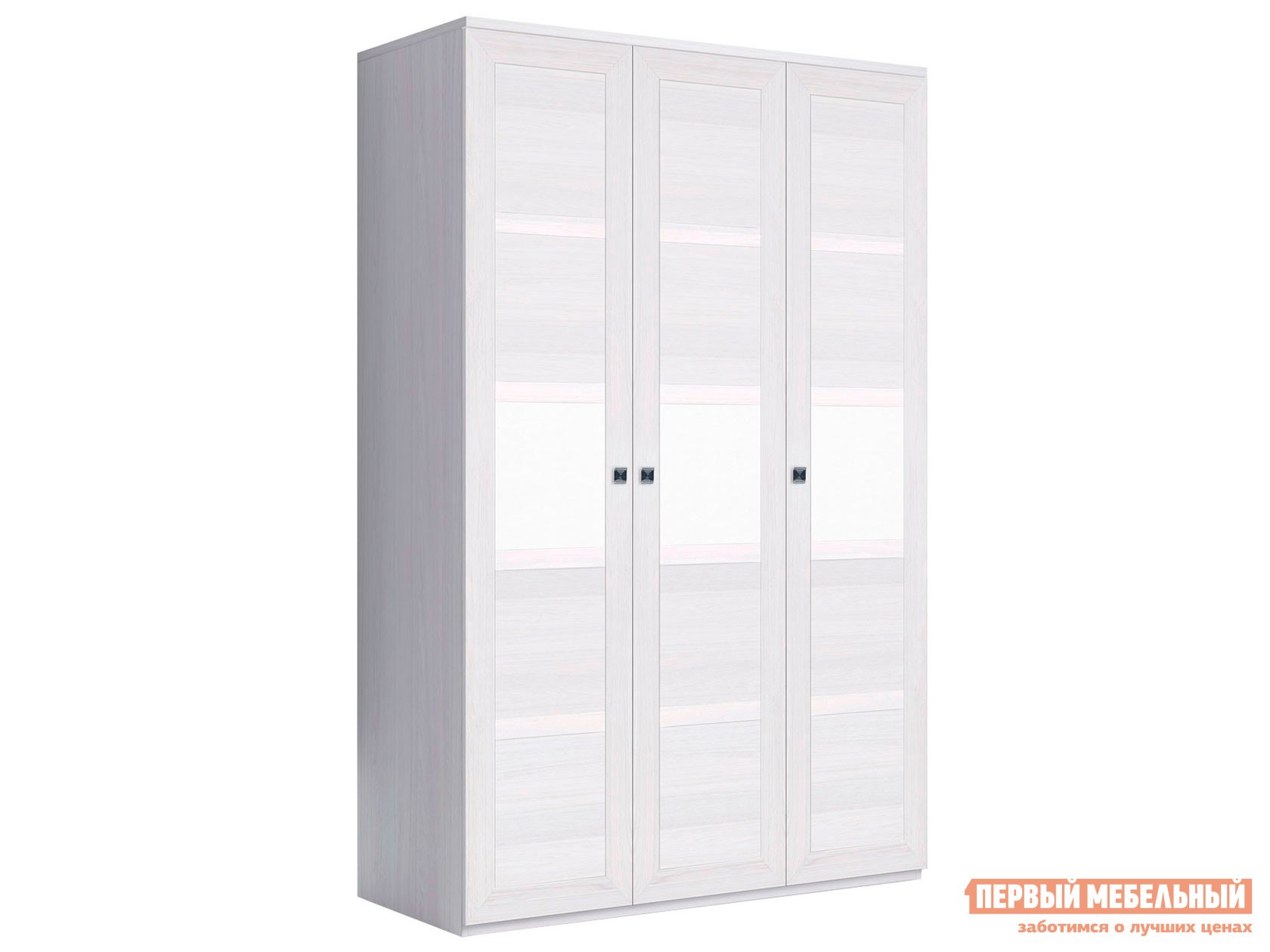 Распашной шкаф  Парма Нео 20 Ясень Анкор светлый / Экокожа белая, С глухими фасадами