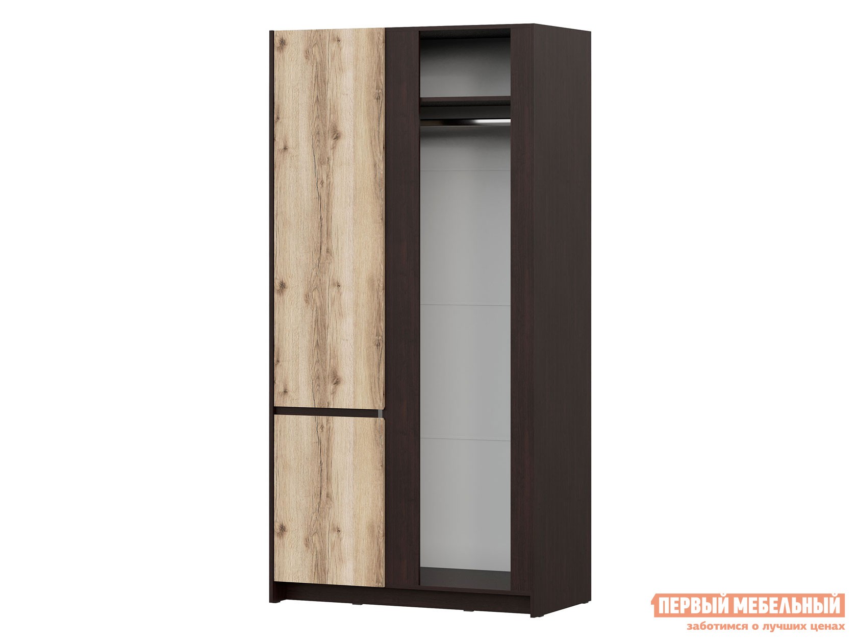Распашной шкаф  Прага Дуб Венге / Дуб Делано, Левая