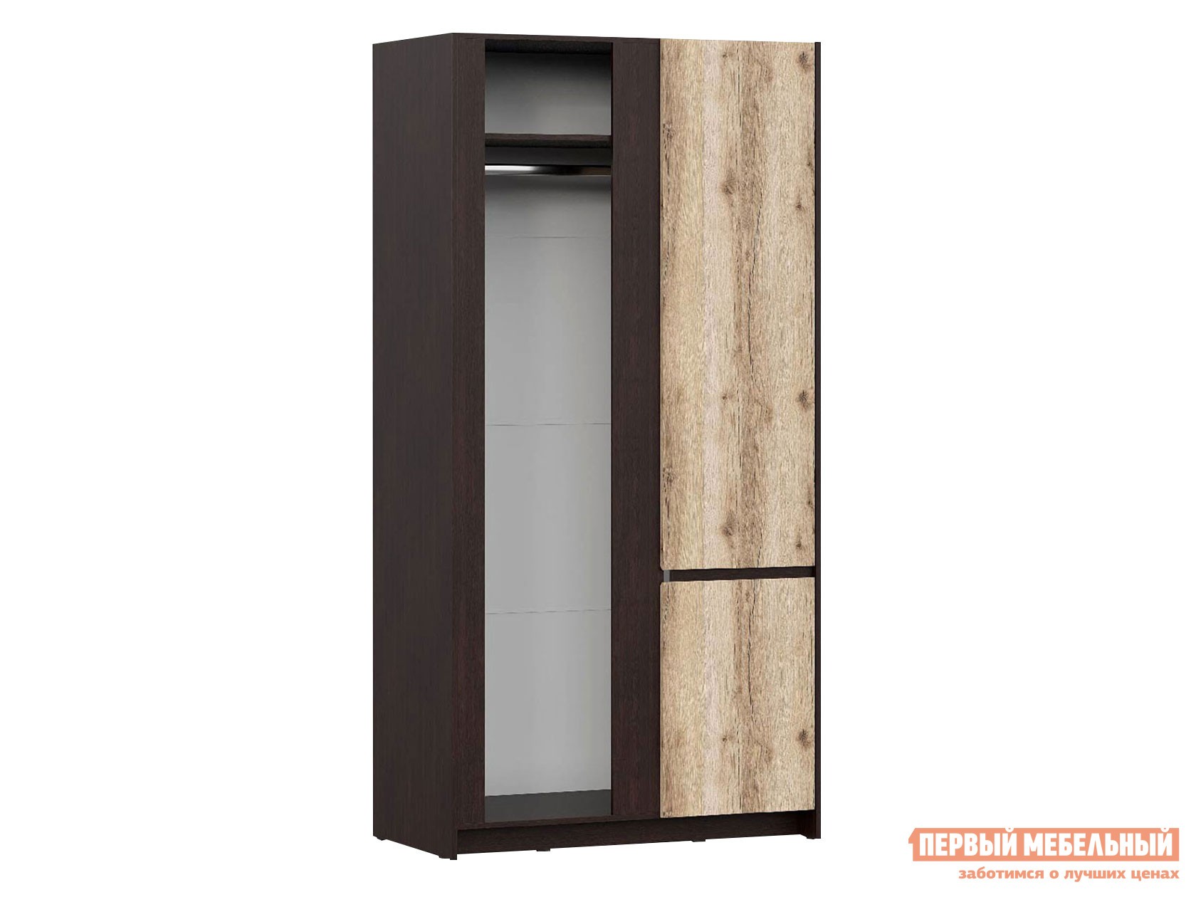 Распашной шкаф  Прага Дуб Венге / Дуб Делано, Правая