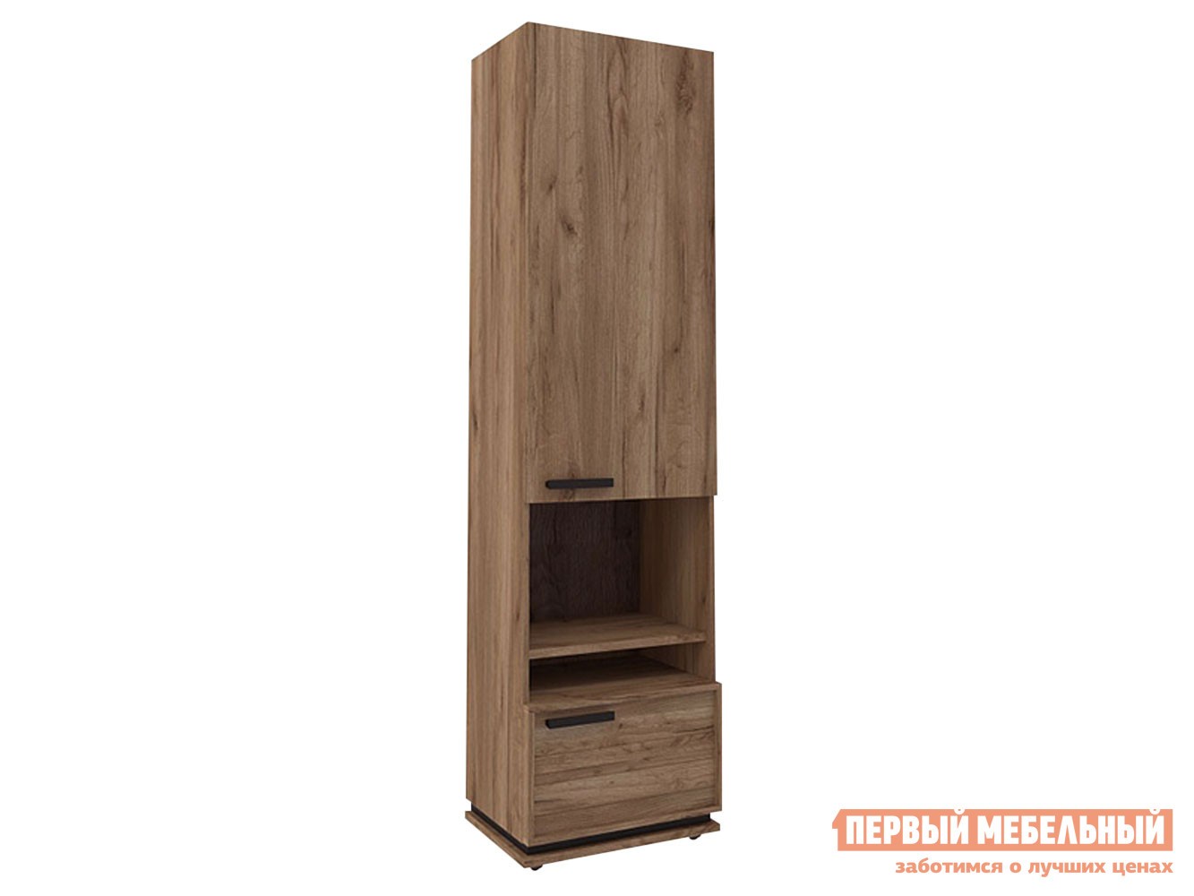 Распашной шкаф  Натура Дуб табачный Craft / Черный