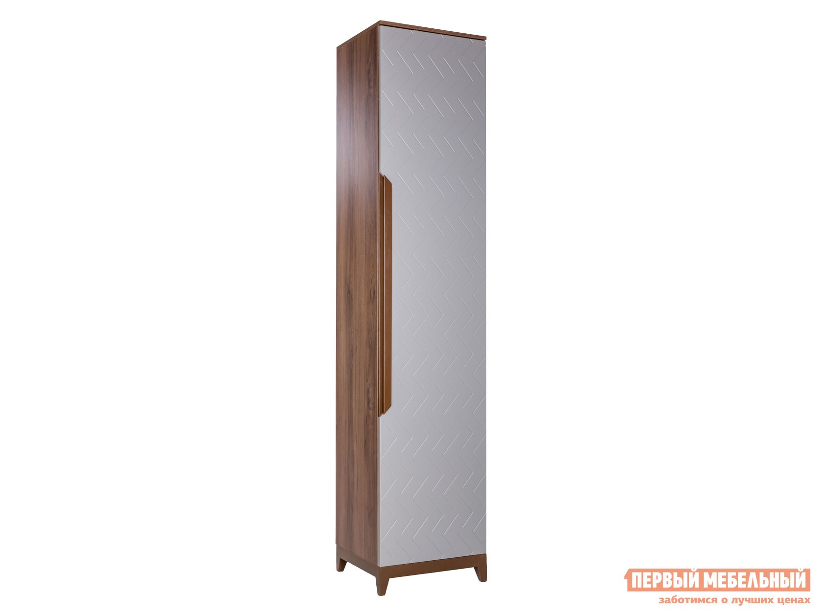 Распашной шкаф  Сканди Орех Табак / Серый матовый