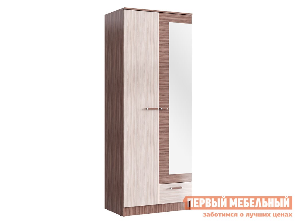 Распашной шкаф  Адель Ясень Шимо темный / Ясень Шимо светлый