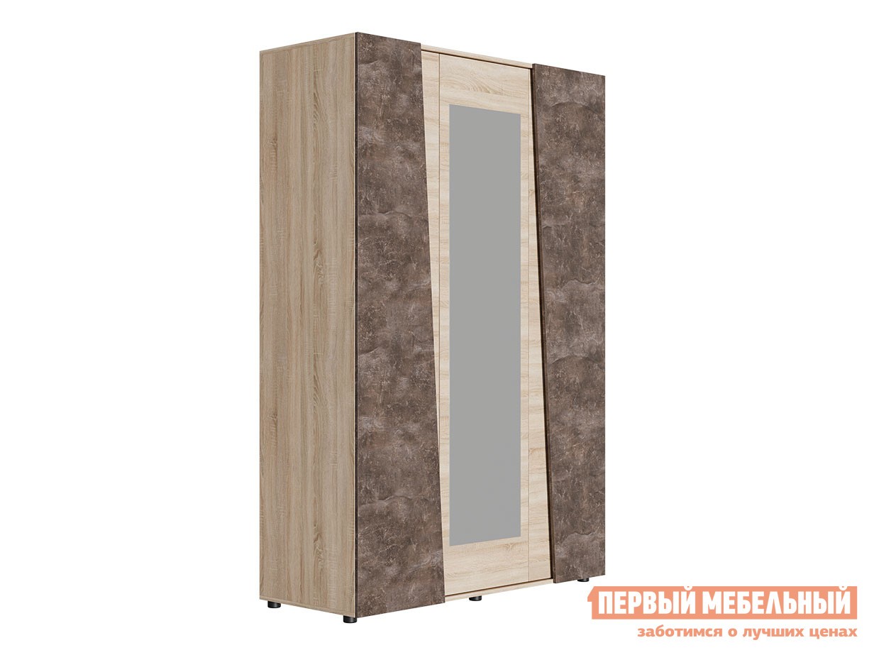 Распашной шкаф  Санремо Дуб Сонома светлый / Ателье темное