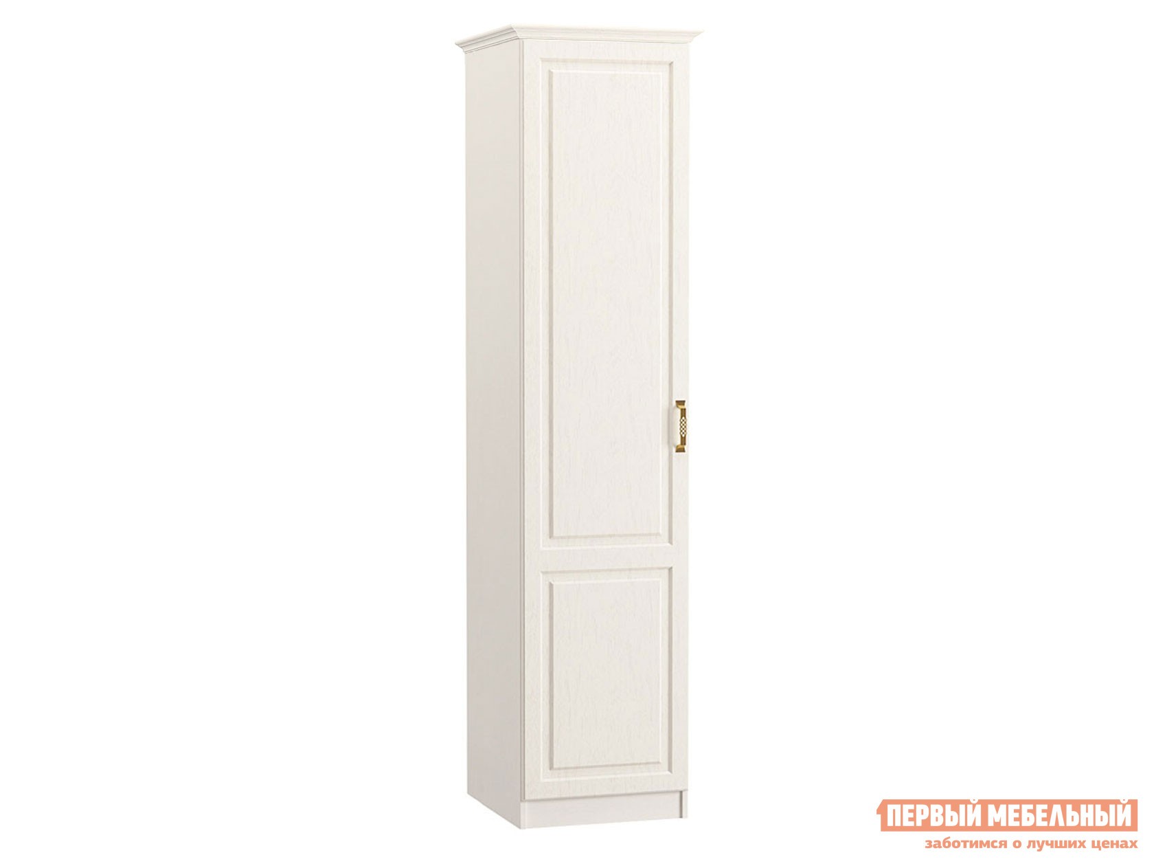 Распашной шкаф  Ливерпуль Ясень Ваниль / Белый, С карнизом